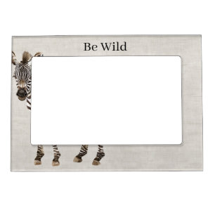 Zebra Safari Animal Faux Linen Magnetic Frame