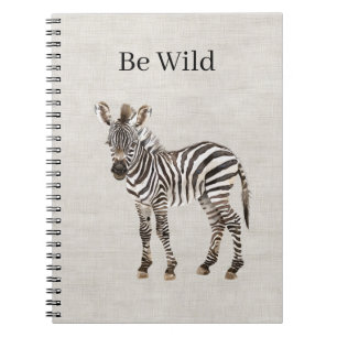 Zebra Safari Animal Faux Linen Notebook