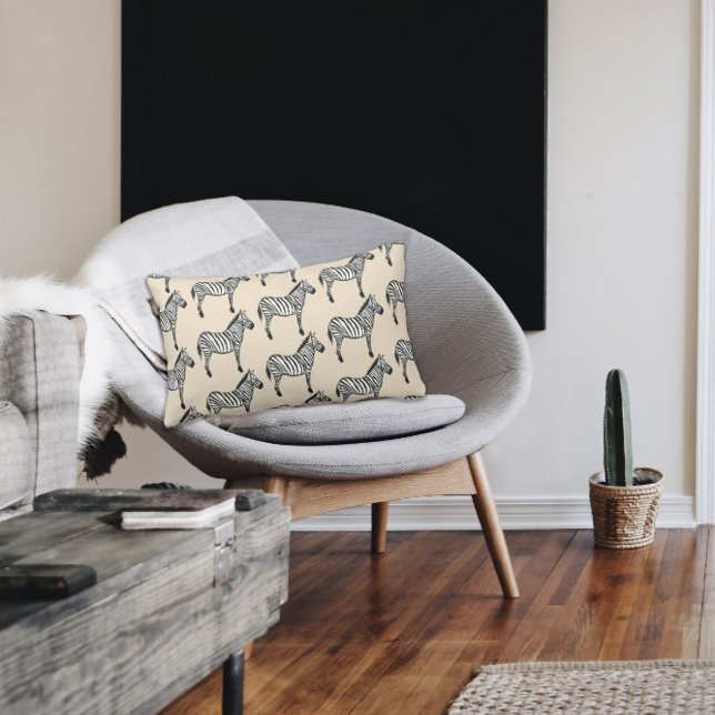 Zebra Safari Animal Painting Print Lumbar Pillow (Creator Uploaded)