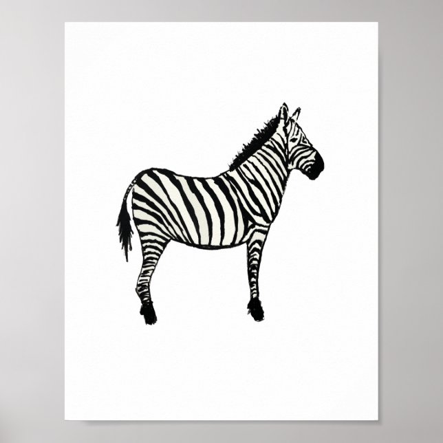 Zebra Safari Animals Painting Poster (Front)