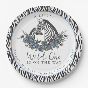 Zebra Safari Baby Shower Little Wild One Party Paper Plates