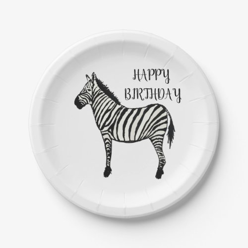 Zebra Safari Happy Birthday Party Plates