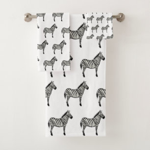 Zebra Safari Painting Bath Towel Set
