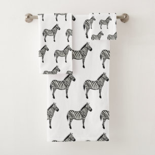 Zebra Safari Painting Bath Towel Set