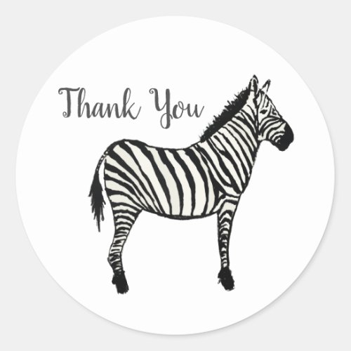 Zebra Safari Party Thank You Stickers