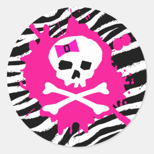 Zebra Scene Kid Skull Stickers