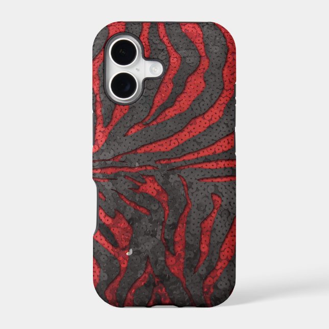 Zebra Sequins Iphone Case (Back)