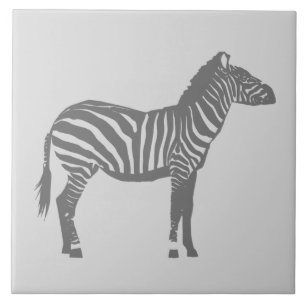 Zebra - Shades of Grey / Gray Ceramic Tile