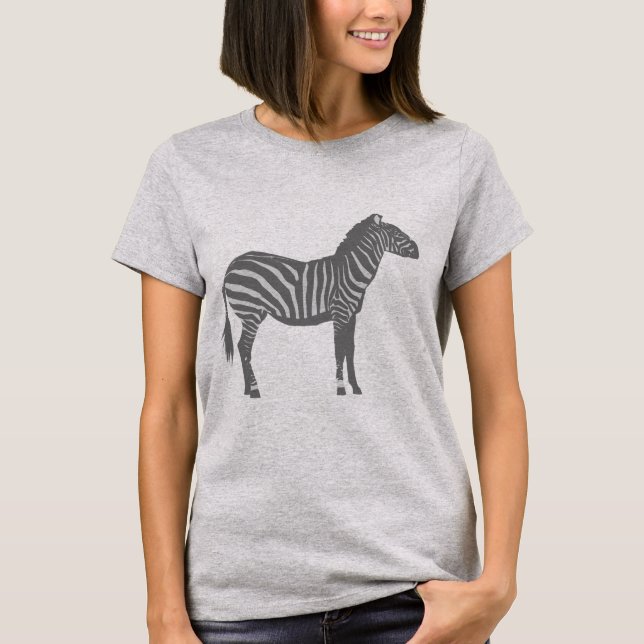 Zebra - Shades of Grey / Gray T-Shirt (Front)