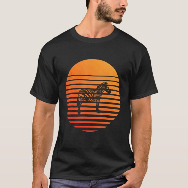 Zebra Shadow Silhouette In Front Of A Sun T-Shirt (Front)