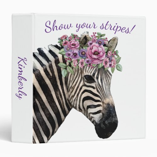 Zebra Show Your Stripes Rare Disease Awareness  3 Ring Binder