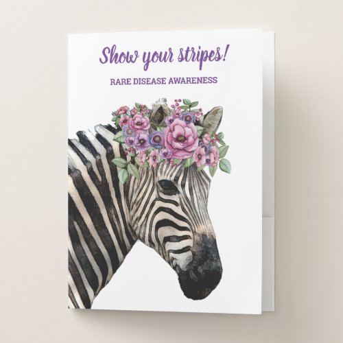 Zebra Show Your Stripes Rare Disease Awareness Pocket Folder