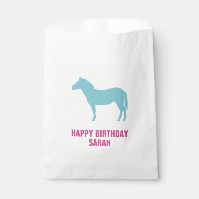 Zebra Silhouette Birthday Goodie Favor Bag (Front)