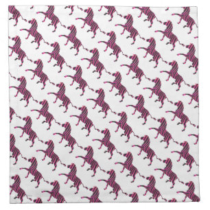 Zebra Silhouette Black and Hot Pink Print Napkin