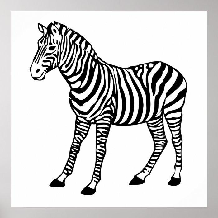 Zebra Silhouette Print