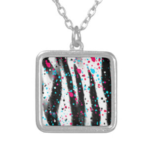Zebra Silver Plated Necklace