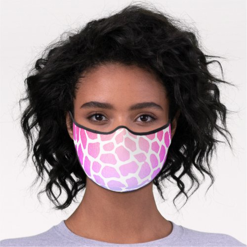 Zebra Skin Animal Abstract Pink White Elegant Premium Face Mask