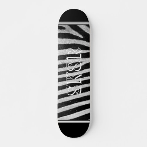 Zebra Skin Animal Faux Fur Pattern SK8R Skateboard