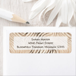Zebra skin animal , jungle safari return address label