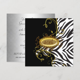 Zebra skin Birthday party Invitation