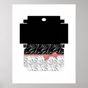 Zebra skin black white tiger leather stripes pink poster
