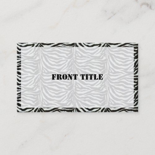 Zebra Skin Camouflage Texture Business Cards