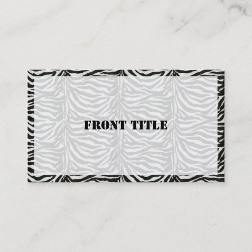 Customizable Zebra Skin Camouflage Texture Business Cards