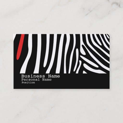 Customizable Zebra Skin Modern Cool Style Business Card