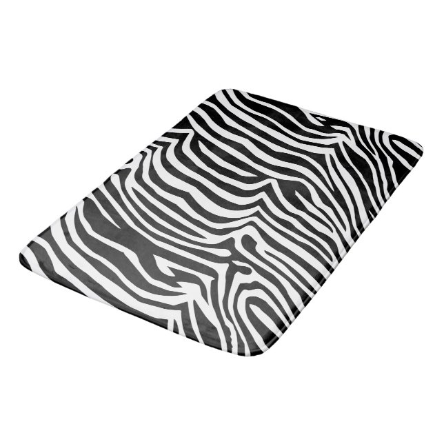 Zebra skin pattern bathroom mat (Angled)