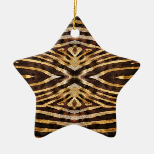 Zebra Skin Pattern Ceramic Ornament (Front)