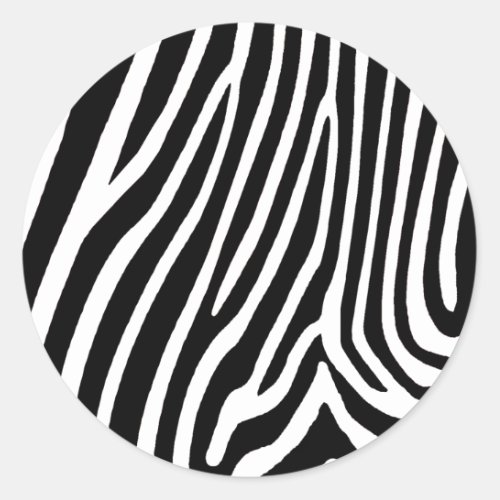 zebra skin patterns classic round sticker