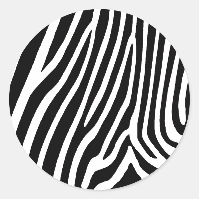 zebra skin, patterns classic round sticker (Front)
