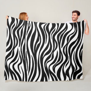 Zebra Skin Print Fleece Blanket