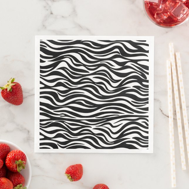 Zebra Skin Print Paper Dinner Napkins (Insitu)