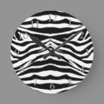 Zebra Skin Print Round Clock