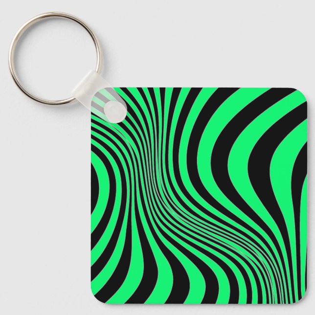 Zebra Skin Print Texture Pattern Keychain (Front)