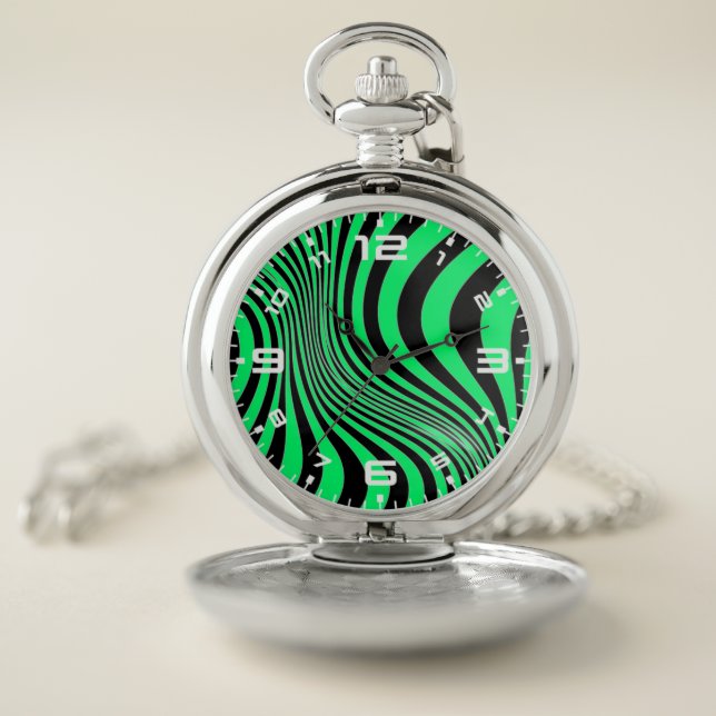 Zebra Skin Print Texture Pattern Pocket Watch (Inside)