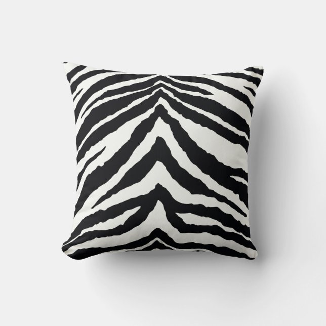 Zebra Skin Print Throw Pillow (Front)
