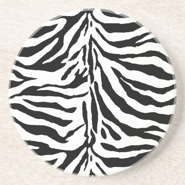 Zebra Skin Texture (Add/Change Background Color) Coaster (Front)