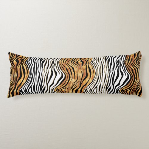 Zebra skin tiger animal print safari decor body pillow