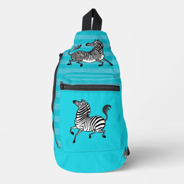 Zebra Sling Backpack Bag (Front)
