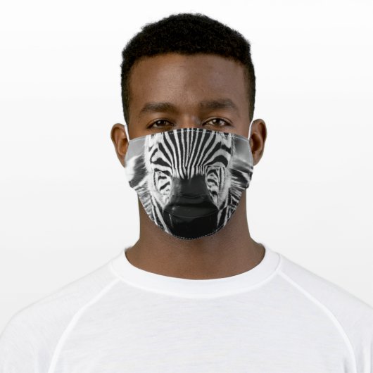 Zebra Snout Adult Cloth Face Mask (Worn)