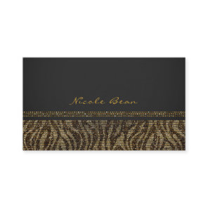 Zebra Sparkle Sequins Glam Chic Modern Elegant Business Card