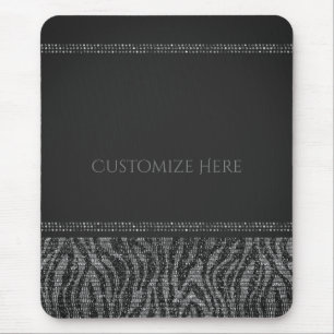 Zebra Sparkle Sequins Glam Chic Modern Glamour Mouse Pad