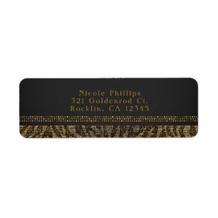 Zebra Sparkle Sequins Glam Chic Party Invitation Label