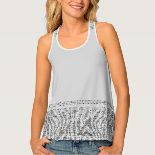Zebra Sparkle Sequins Glam Party Favor Chic Tank Top