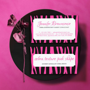 Zebra Sprinkles Texture Pink Shape Frame Business Card