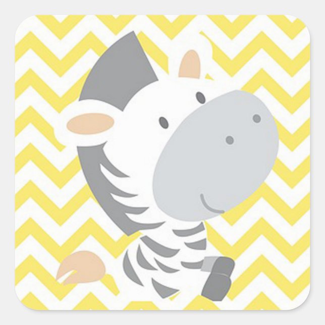 Zebra Square Sticker (Front)