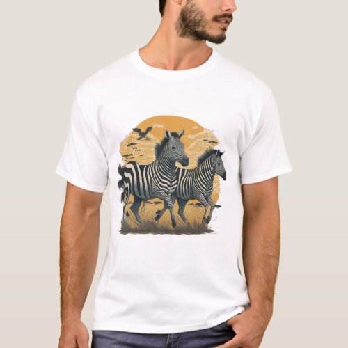 Zebra Stampede T_shirt