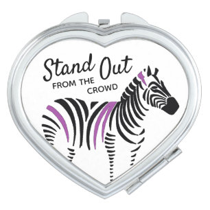 Zebra Stand Out From the Crowd Quote Compact Mirror